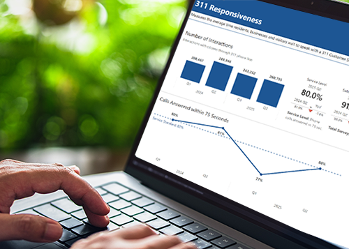 311 dashboard on laptop